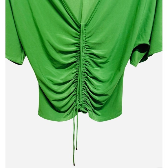 White House Black Market MJ Ruched Front Top in Amazon Green – Size Small NWT - Picture 4 of 6